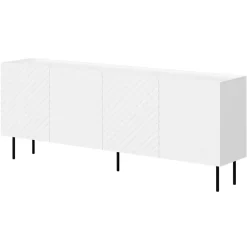Madia 200x80h cm 4 ante con frontali decorati bianco Daniele