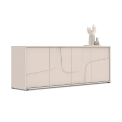 Madia 205x70h cm 4 ante design in rilievo beige cashmere Sonia
