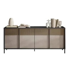 Madia 206x86h cm 4 ante moderna antracite tortora Every