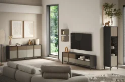 Madia 206x86h cm 4 ante moderna antracite tortora Every
