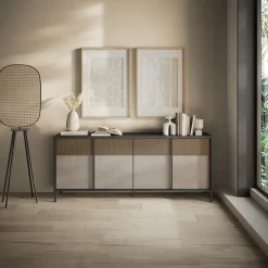 Madia 206x86h cm 4 ante moderna antracite tortora Every