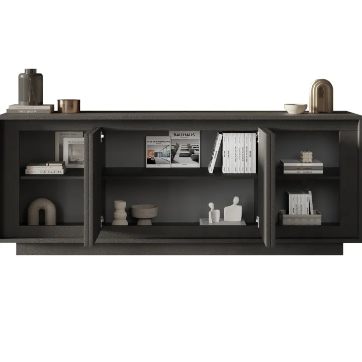 Madia 207x80h cm 4 ante moderna antracite Deluxe
