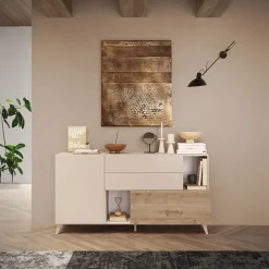 Madia 181x94h cm 2 ante moderna beige rovere chiaro Witty