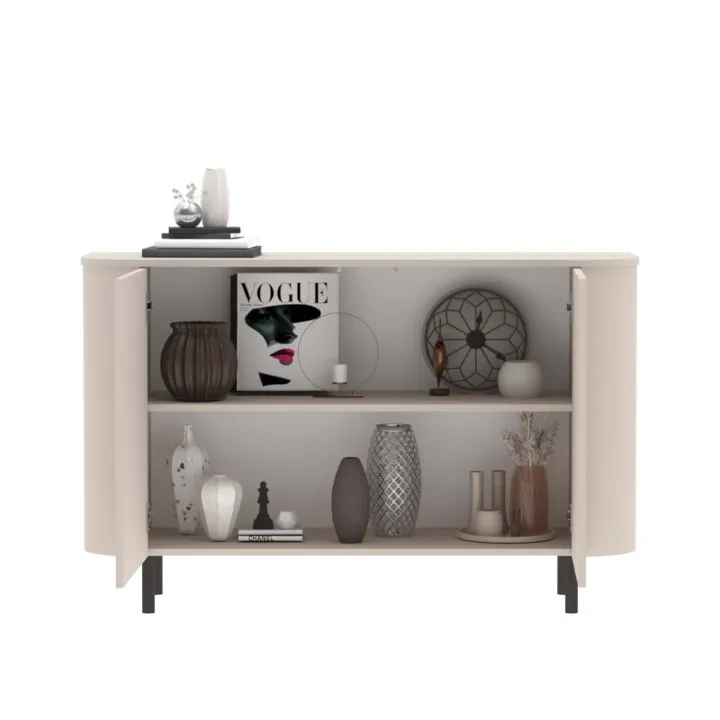 Madia 130x82h cm 2 ante moderna beige cashmere Lucrezia