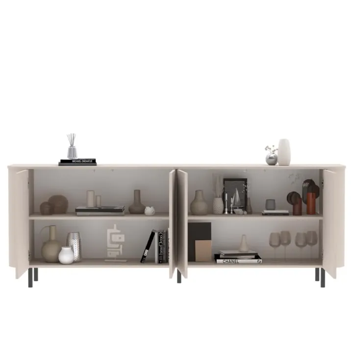 Madia 230x82h cm 4 ante moderna beige cashmere Lucrezia