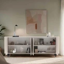 Madia 230x82h cm 4 ante moderna beige cashmere Lucrezia
