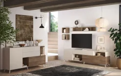 Madia 181x94h cm 2 ante moderna beige rovere scuro Witty