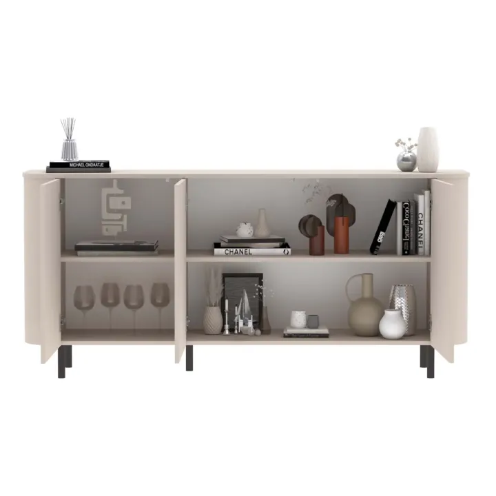 Madia 180x82h cm 3 ante moderna beige cashmere Lucrezia