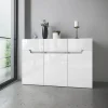 Madia 120x81h cm 3 ante moderna bianco lucido Twilight