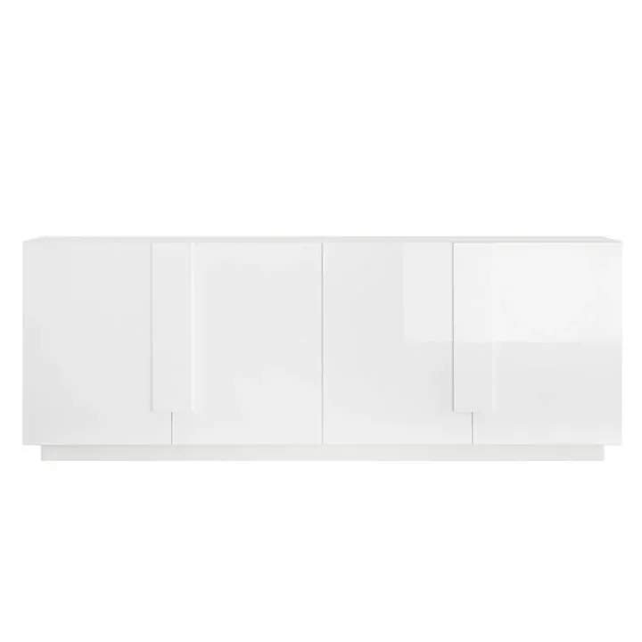 Madia 241x90h cm 4 ante moderna bianco laccato lucido Alvarez