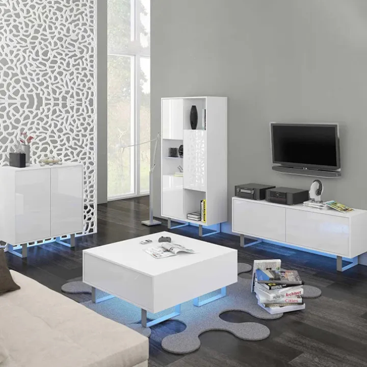 Madia 80x90h cm 2 ante moderna bianco opaco e lucido Kelli Gihome®
