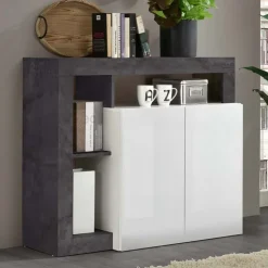 Madia 108x93h cm 2 ante moderna bianco lucido ossido Invictus