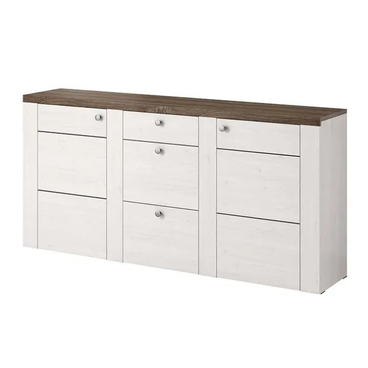 Madia 176x85h cm 2 ante moderna bianco frassinato rovere Paloma 2
