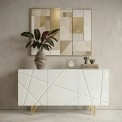 Madia 160x76h cm 3 ante moderna bianco lucido Kalmar