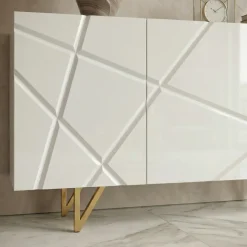 Madia 160x76h cm 3 ante moderna bianco lucido Kalmar