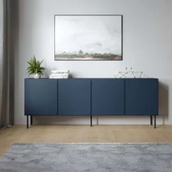 Madia 200x76h cm 4 ante moderna blu navy Maya
