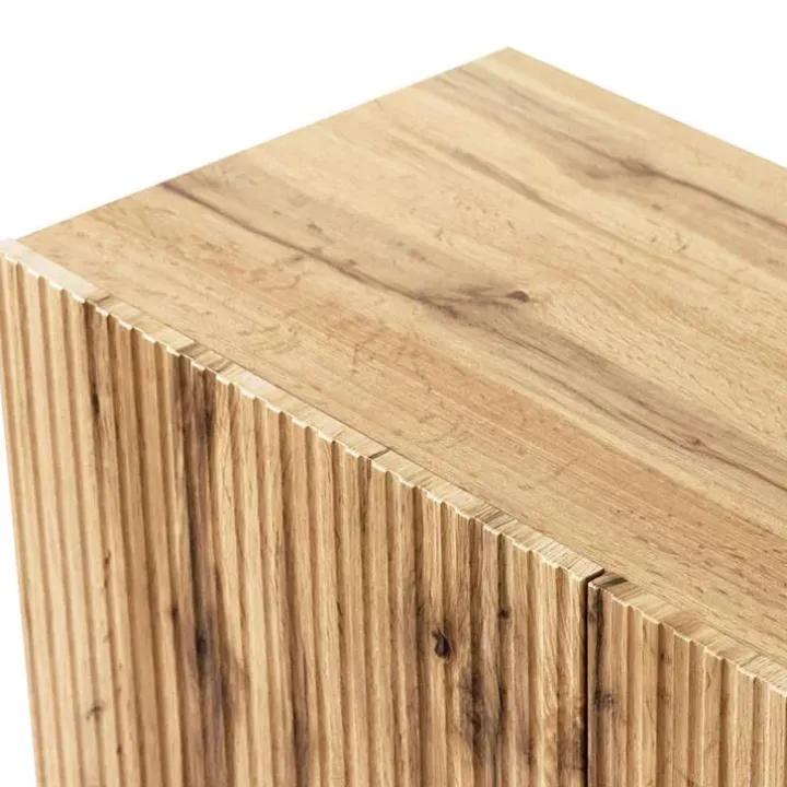 Madia 201x82h cm 4 ante moderna cannettato quercia Essence