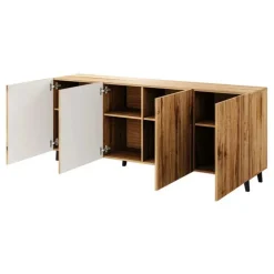 Madia 201x82h cm 4 ante moderna cannettato quercia Essence