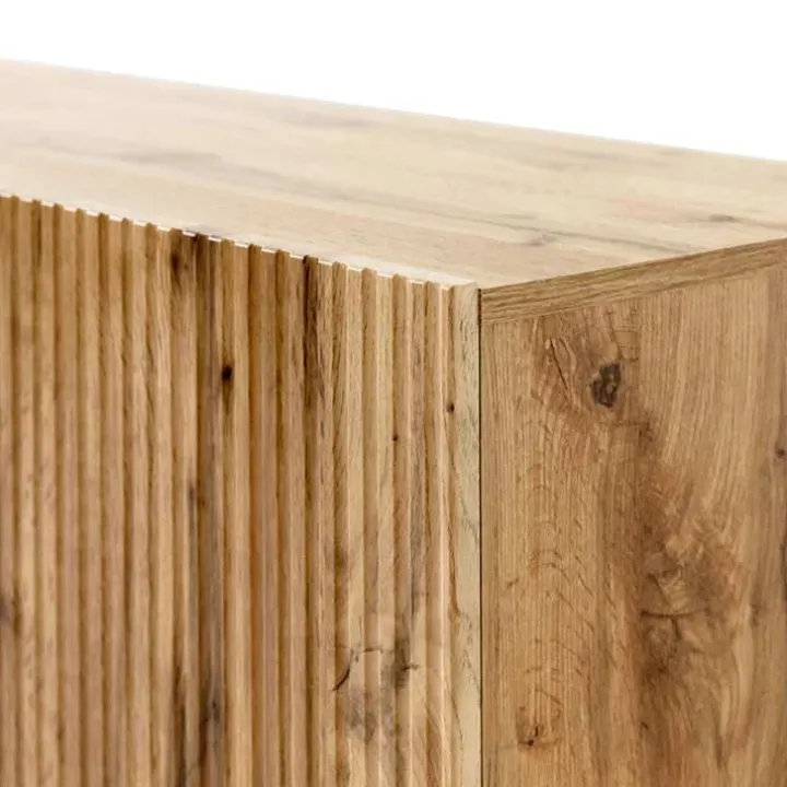 Madia 201x82h cm 4 ante moderna cannettato quercia Essence