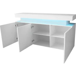 Madia 160x83h cm 3 ante moderna con led bianco Lumus