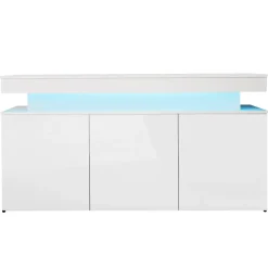 Madia 160x83h cm 3 ante moderna con led bianco Lumus
