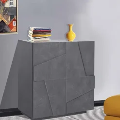 Madia 81x86h cm 2 ante moderna decorate ossido Zenzero Gihome®