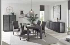 Madia 180x79h cm 4 ante moderna effetto marmo nero Viking