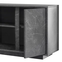 Madia 180x79h cm 4 ante moderna effetto marmo nero Viking