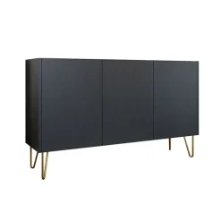 Madia 144x83h cm 3 ante moderna grafite frassinato marmo nero Visby