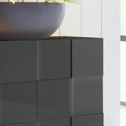 Madia 181x84h cm 3 ante moderna grigio lucido Obsession