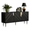 Madia 154x72h cm 3 ante moderna nero oro Golden