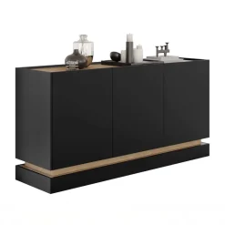 Madia 160x75h cm 3 ante moderna nero rovere Rhea