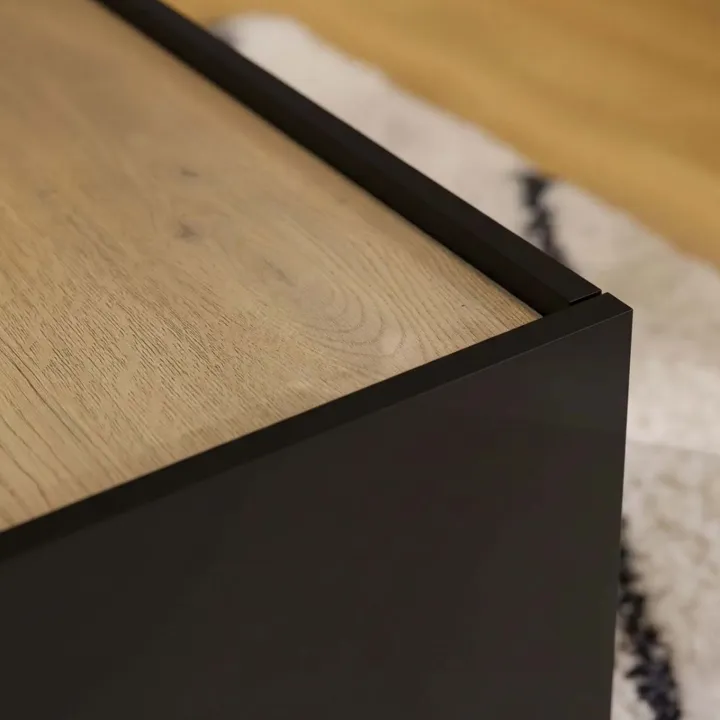 Madia 160x75h cm 3 ante moderna nero rovere Rhea