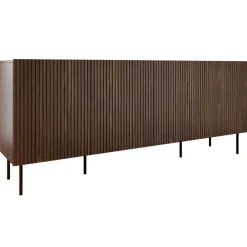 Madia 201x81h cm 4 ante moderna noce cannettato Gabiot
