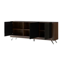 Madia 200x81h cm 3 ante moderna noce nero lucido Jumbo