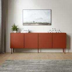 Madia 200x76h cm 4 ante moderna rosso mattone Maya