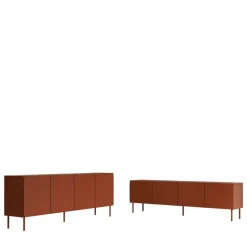 Madia 200x76h cm 4 ante moderna rosso mattone Maya