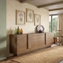 Madia 241x90h cm 4 ante moderna rovere scuro Alvarez