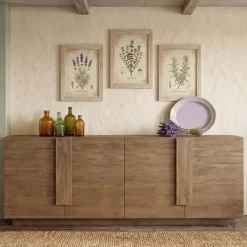 Madia 241x90h cm 4 ante moderna rovere scuro Alvarez
