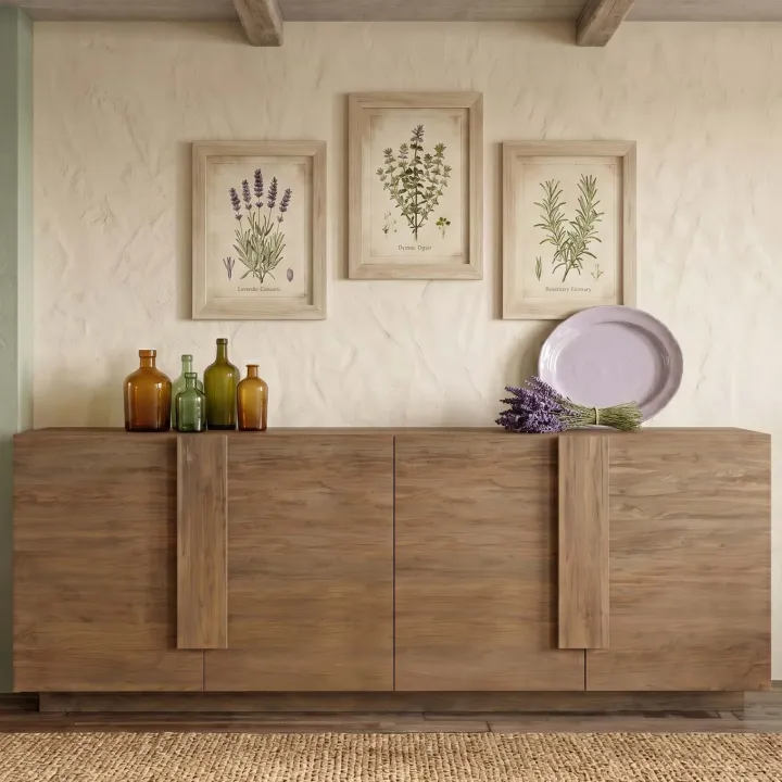 Madia 241x90h cm 4 ante moderna rovere scuro Alvarez