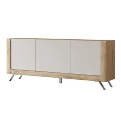 Madia 200x81h cm 3 ante moderna rovere tortora lucido Jumbo