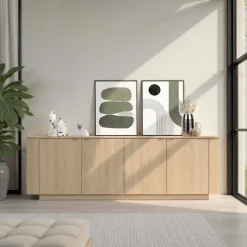 Madia 230x76h cm 4 ante moderna rovere Alba