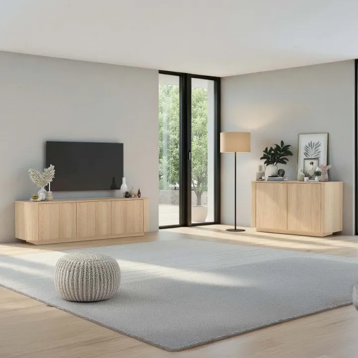 Madia 130x76h cm 2 ante moderna rovere Alba