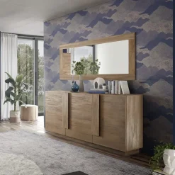 Madia 182x90h cm 3 ante moderna rovere scuro Alvarez