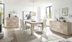 Madia 181x84h cm 3 ante moderna rovere samoa con serigrafia Paradise