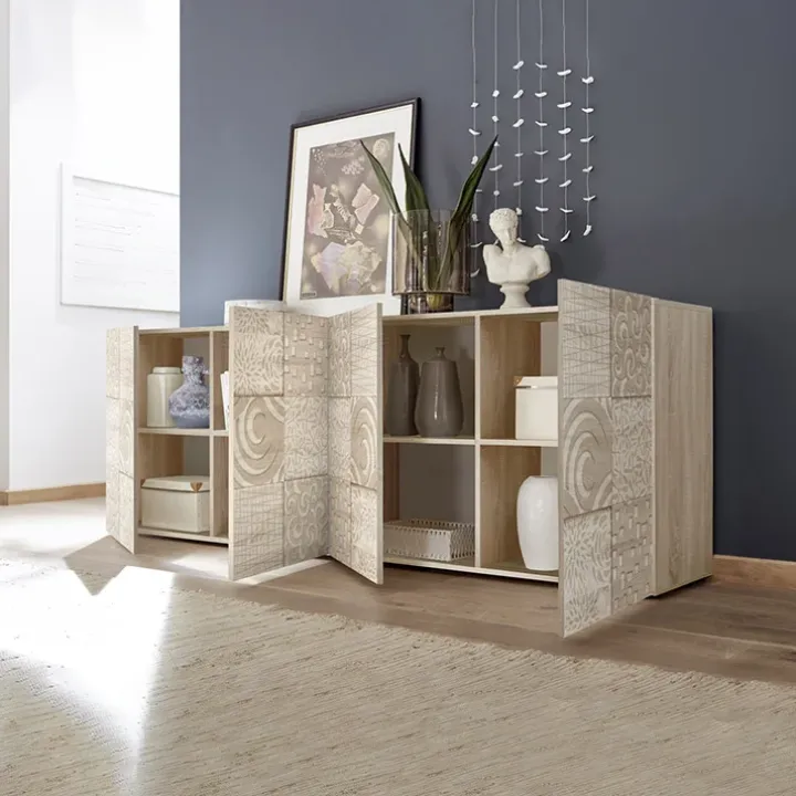 Madia 241x84h cm 4 ante moderna rovere samoa Paradise