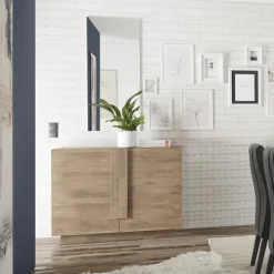 Madia 120x90h cm 2 ante moderna soggiorno rovere scuro Alvarez