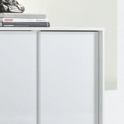 Madia 176x85h cm 4 ante moderna soggiorno bianco lucido Salerno