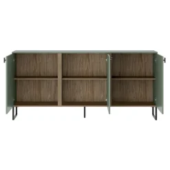 Madia 184x87h cm 3 ante moderna verde salvia scuro rovere Selvia
