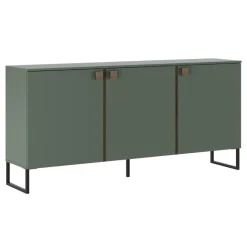 Madia 184x87h cm 3 ante moderna verde salvia scuro rovere Selvia